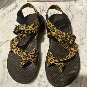 Leopard print chacos